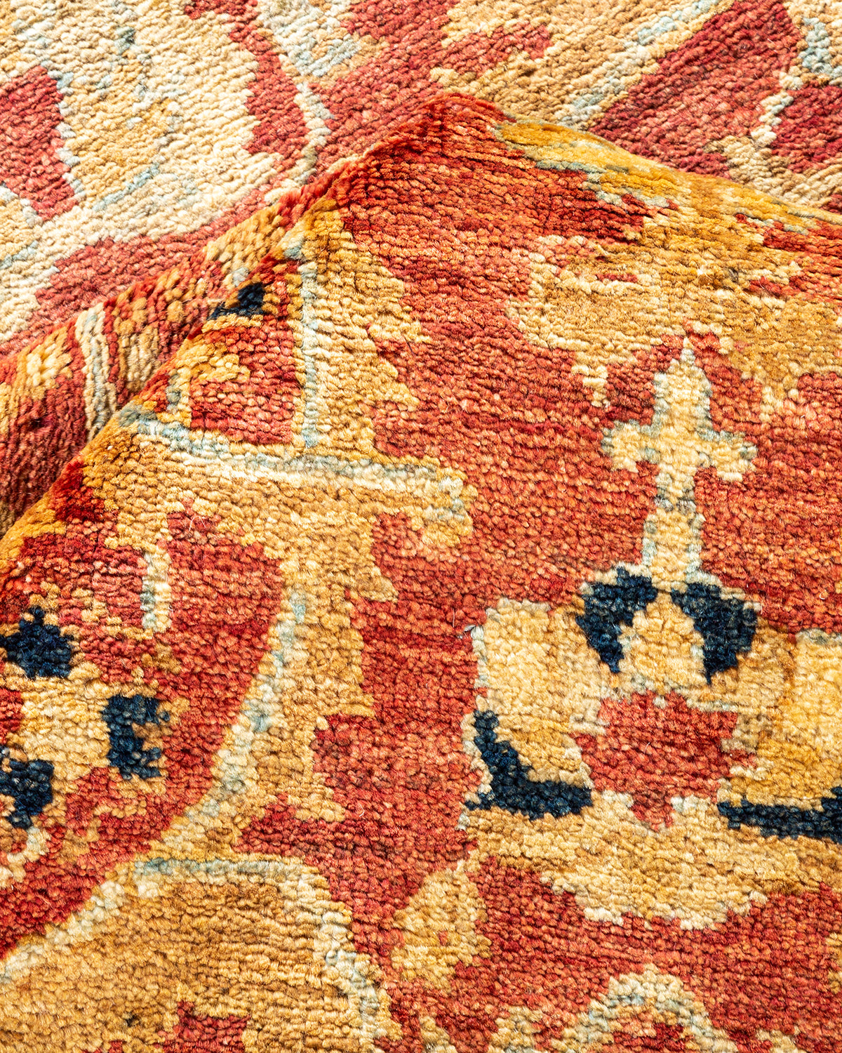 Eclectic, One-of-a-Kind Hand-Knotted Area Rug - Orange, 7' 10" x 10' 0"