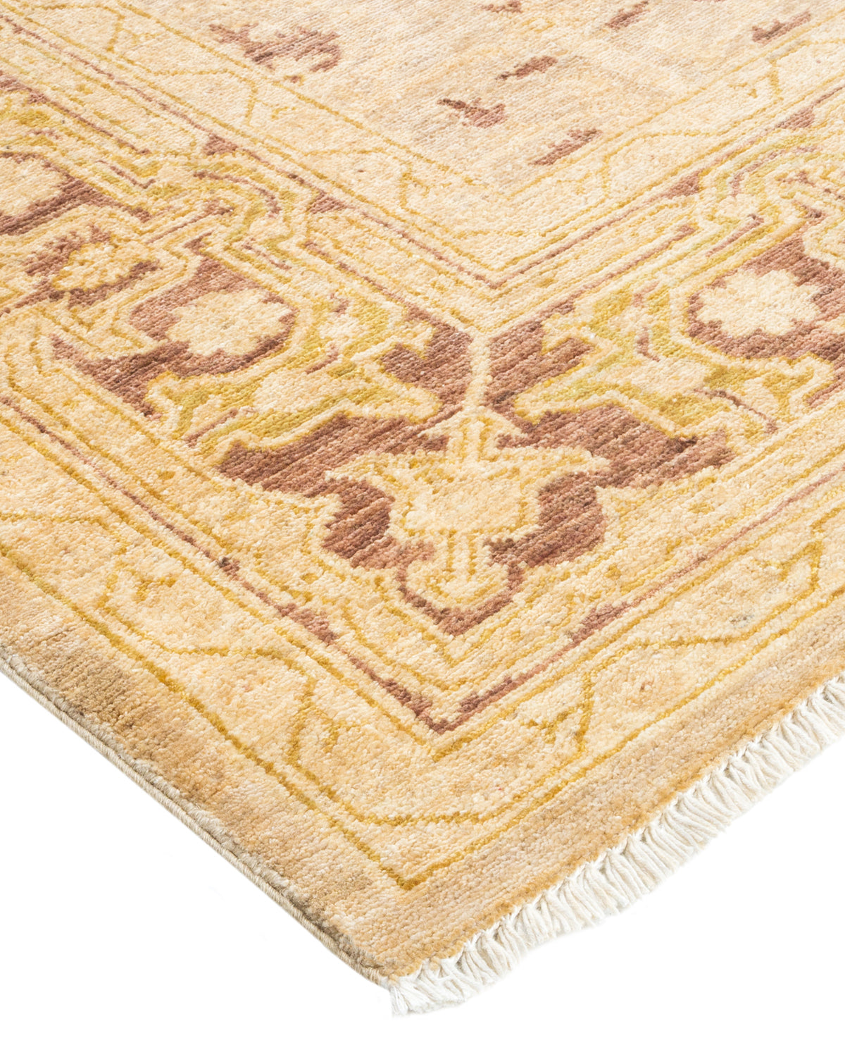 Eclectic, One-of-a-Kind Hand-Knotted Area Rug - Ivory, 6' 2" x 9' 1"