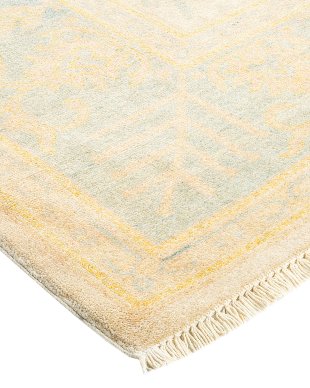 Eclectic, One-of-a-Kind Hand-Knotted Area Rug - Ivory, 6' 3" x 9' 1"