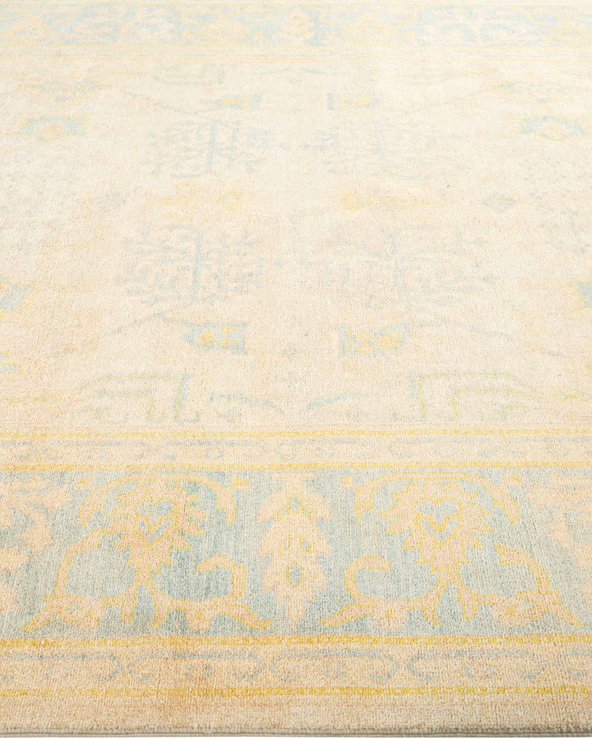 Eclectic, One-of-a-Kind Hand-Knotted Area Rug - Ivory, 6' 3" x 9' 1"