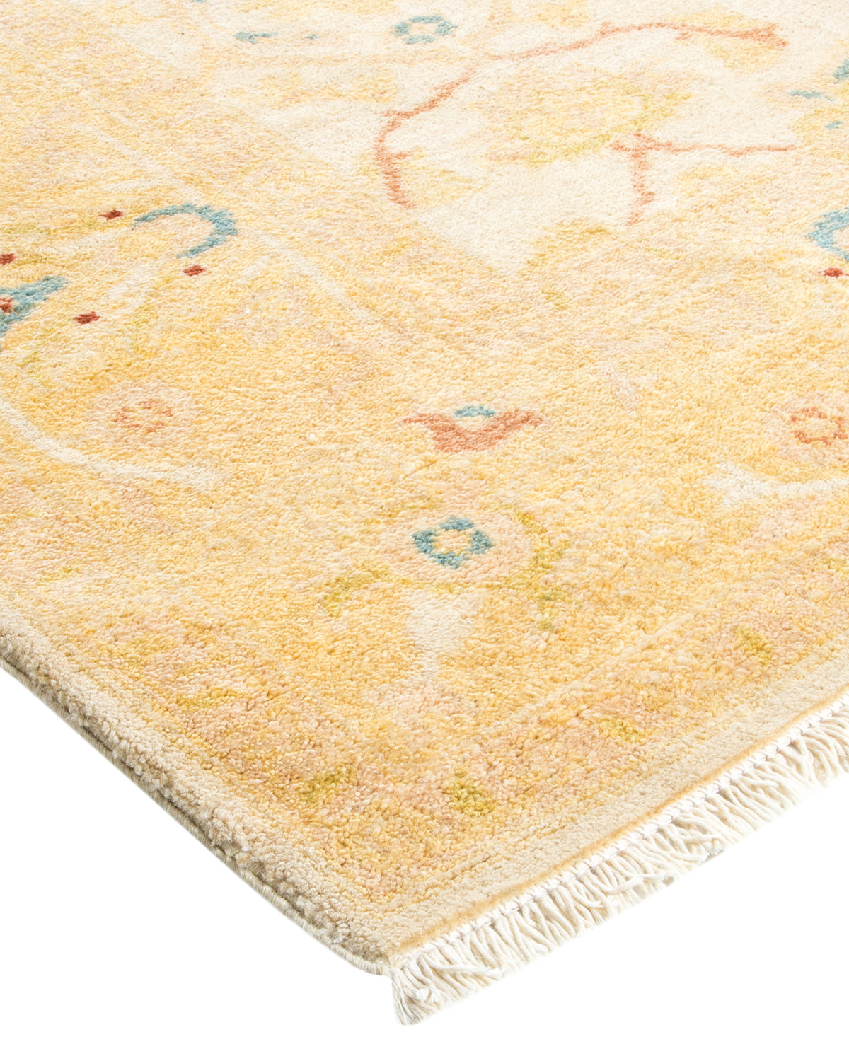 Eclectic, One-of-a-Kind Hand-Knotted Area Rug - Ivory, 6' 4" x 8' 2"