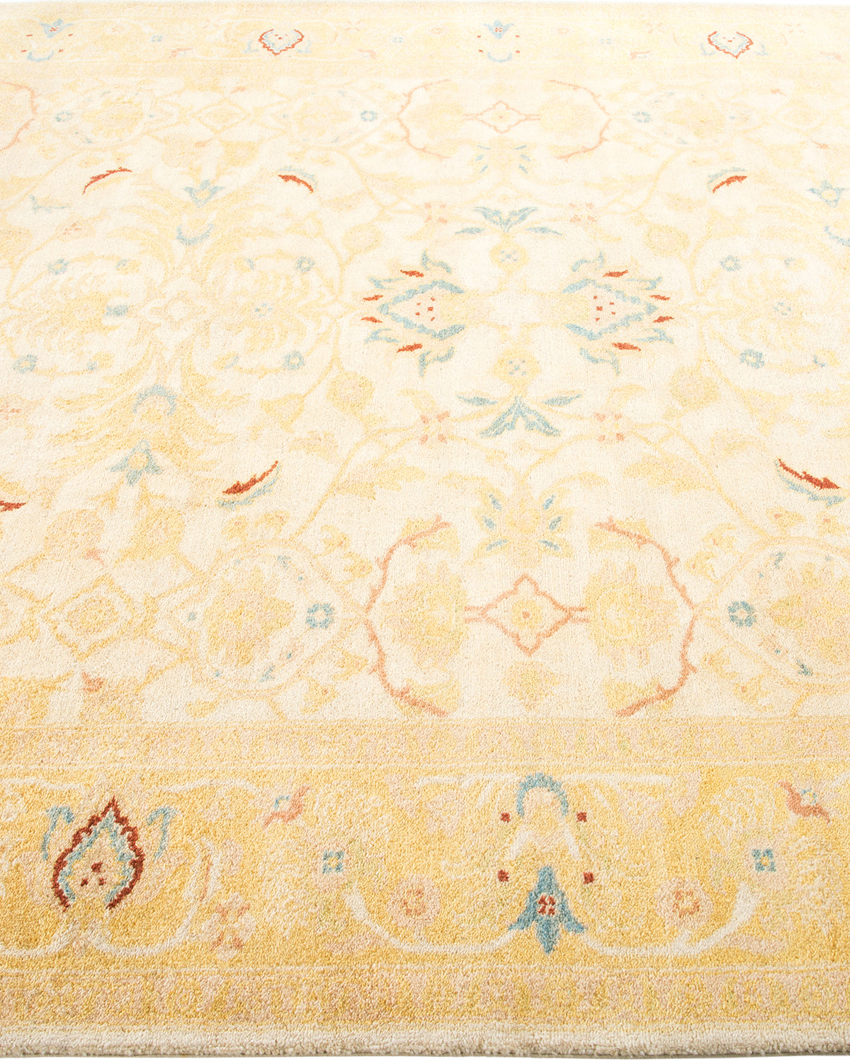 Eclectic, One-of-a-Kind Hand-Knotted Area Rug - Ivory, 6' 4" x 8' 2"