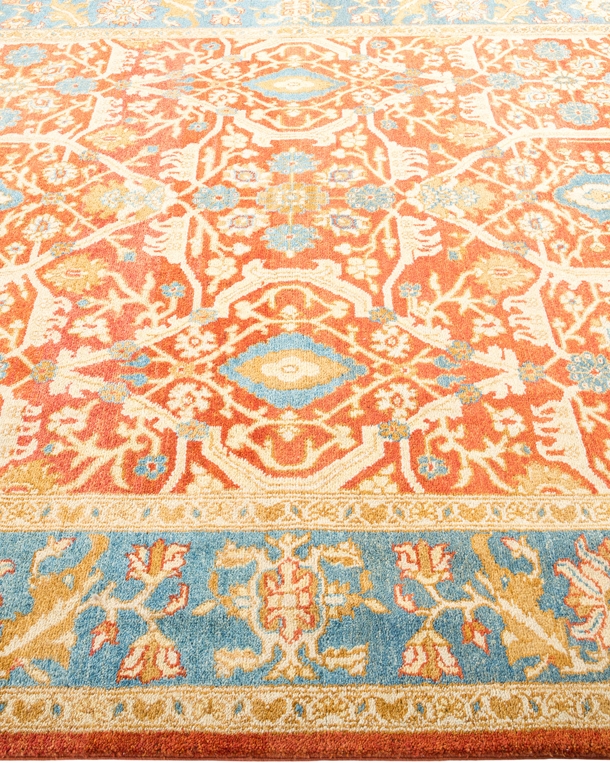 Eclectic, One-of-a-Kind Hand-Knotted Area Rug - Orange, 6' 0" x 8' 10"