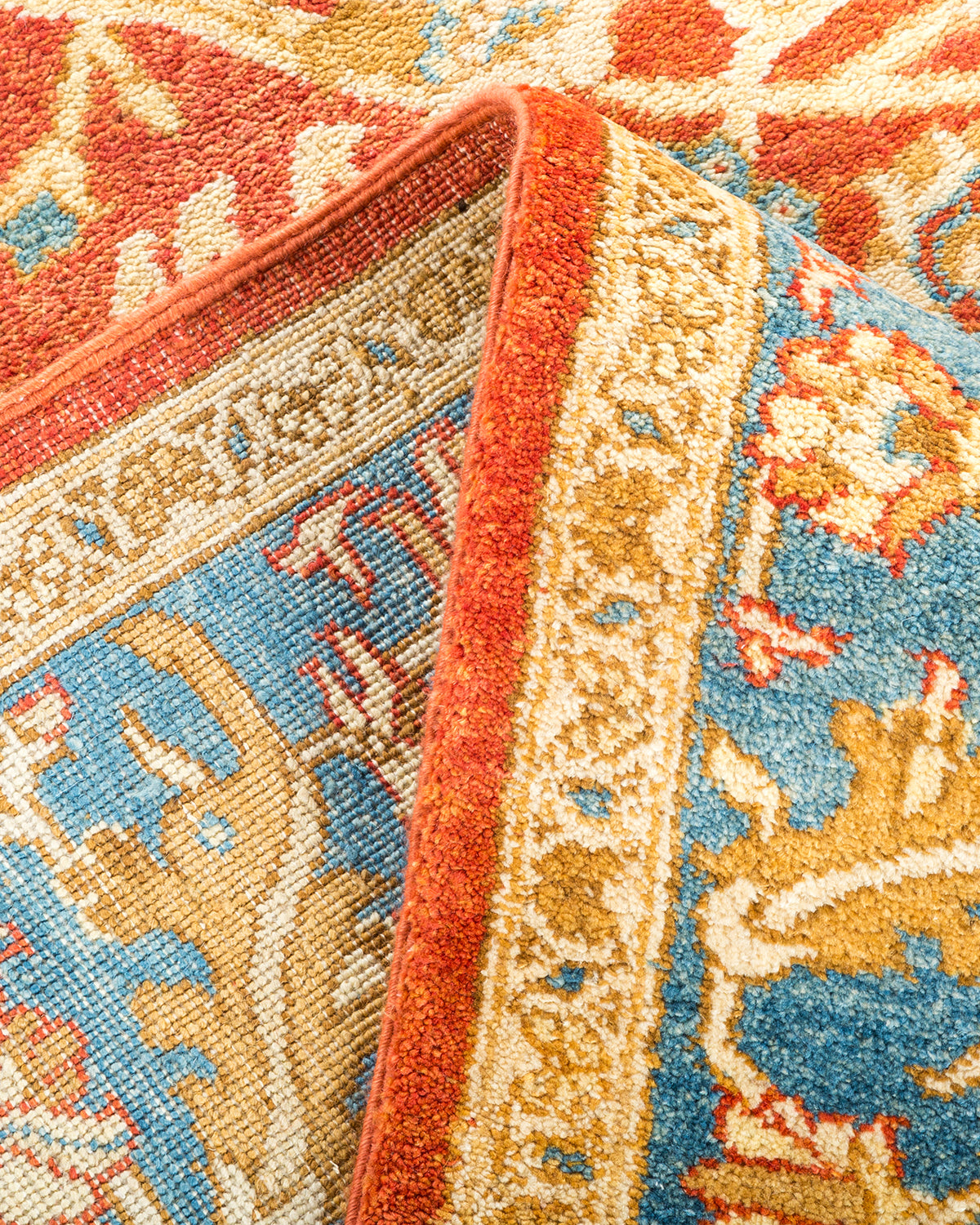 Eclectic, One-of-a-Kind Hand-Knotted Area Rug - Orange, 6' 0" x 8' 10"
