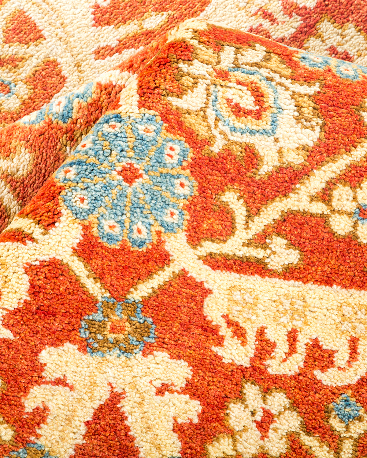 Eclectic, One-of-a-Kind Hand-Knotted Area Rug - Orange, 6' 0" x 8' 10"