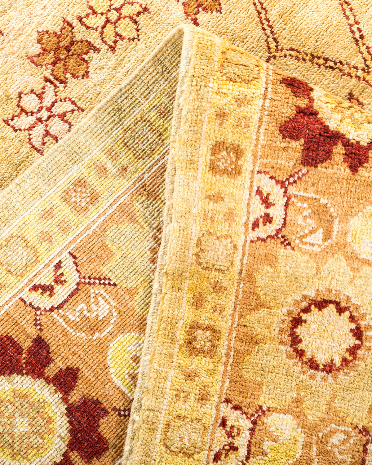 Eclectic, One-of-a-Kind Hand-Knotted Area Rug - Yellow, 6' 3" x 9' 3"