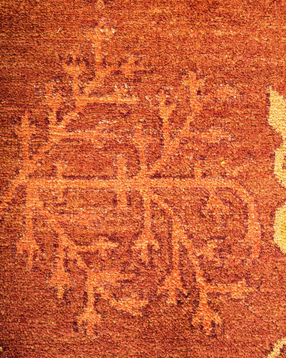 Eclectic, One-of-a-Kind Hand-Knotted Area Rug - Orange, 6' 3" x 8' 8"
