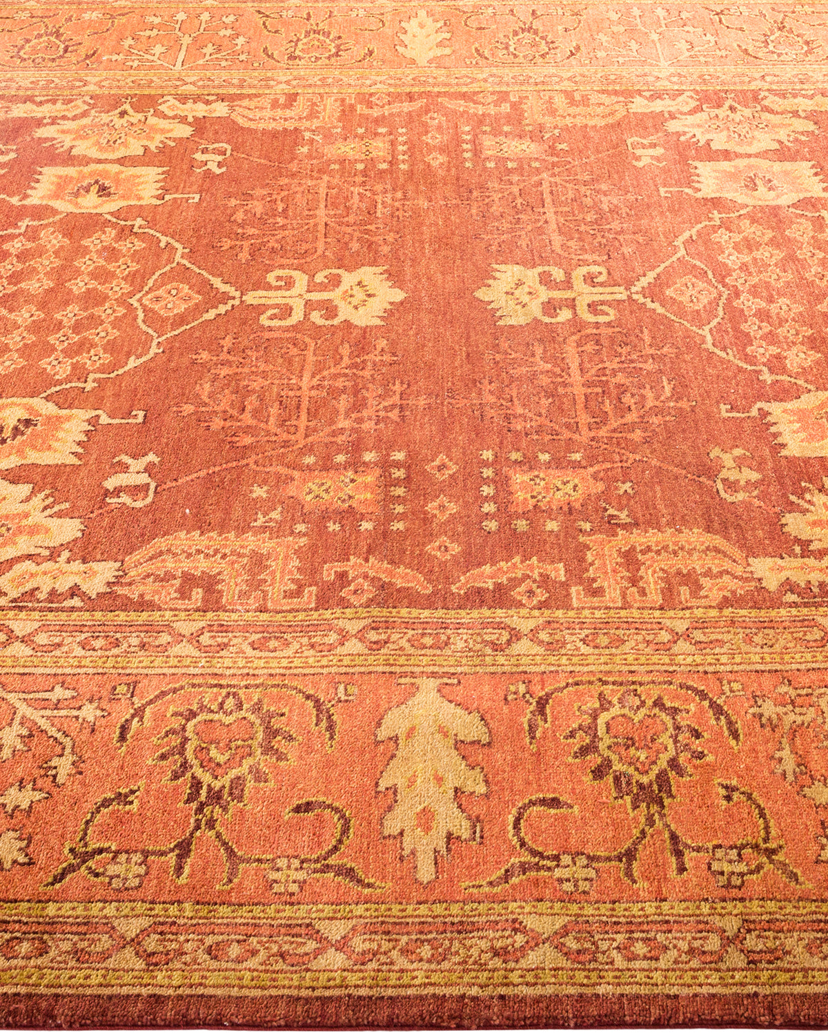 Eclectic, One-of-a-Kind Hand-Knotted Area Rug - Orange, 6' 3" x 8' 8"