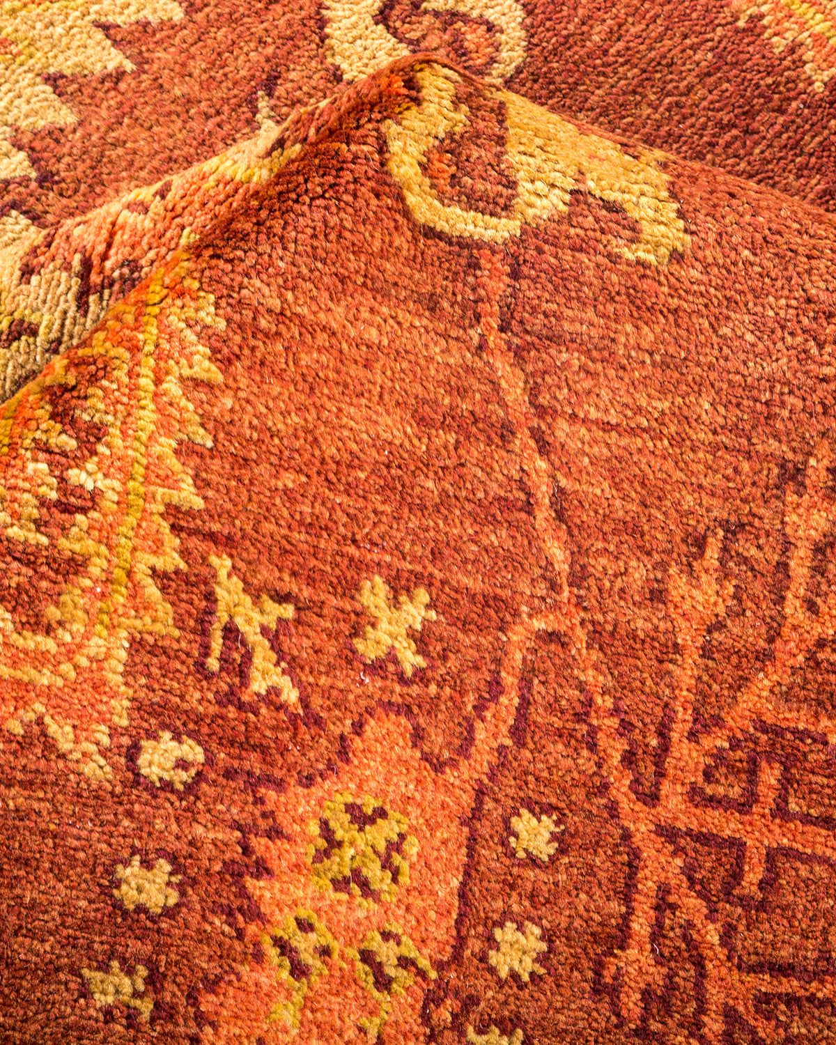 Eclectic, One-of-a-Kind Hand-Knotted Area Rug - Orange, 6' 3" x 8' 8"
