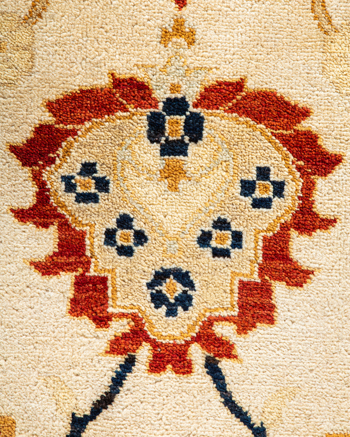 Eclectic, One-of-a-Kind Hand-Knotted Area Rug - Ivory, 9' 1" x 12' 4"