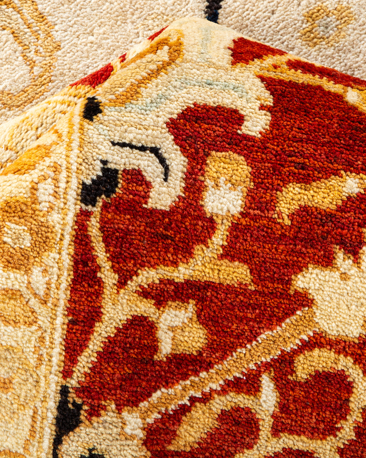 Eclectic, One-of-a-Kind Hand-Knotted Area Rug - Ivory, 9' 1" x 12' 4"