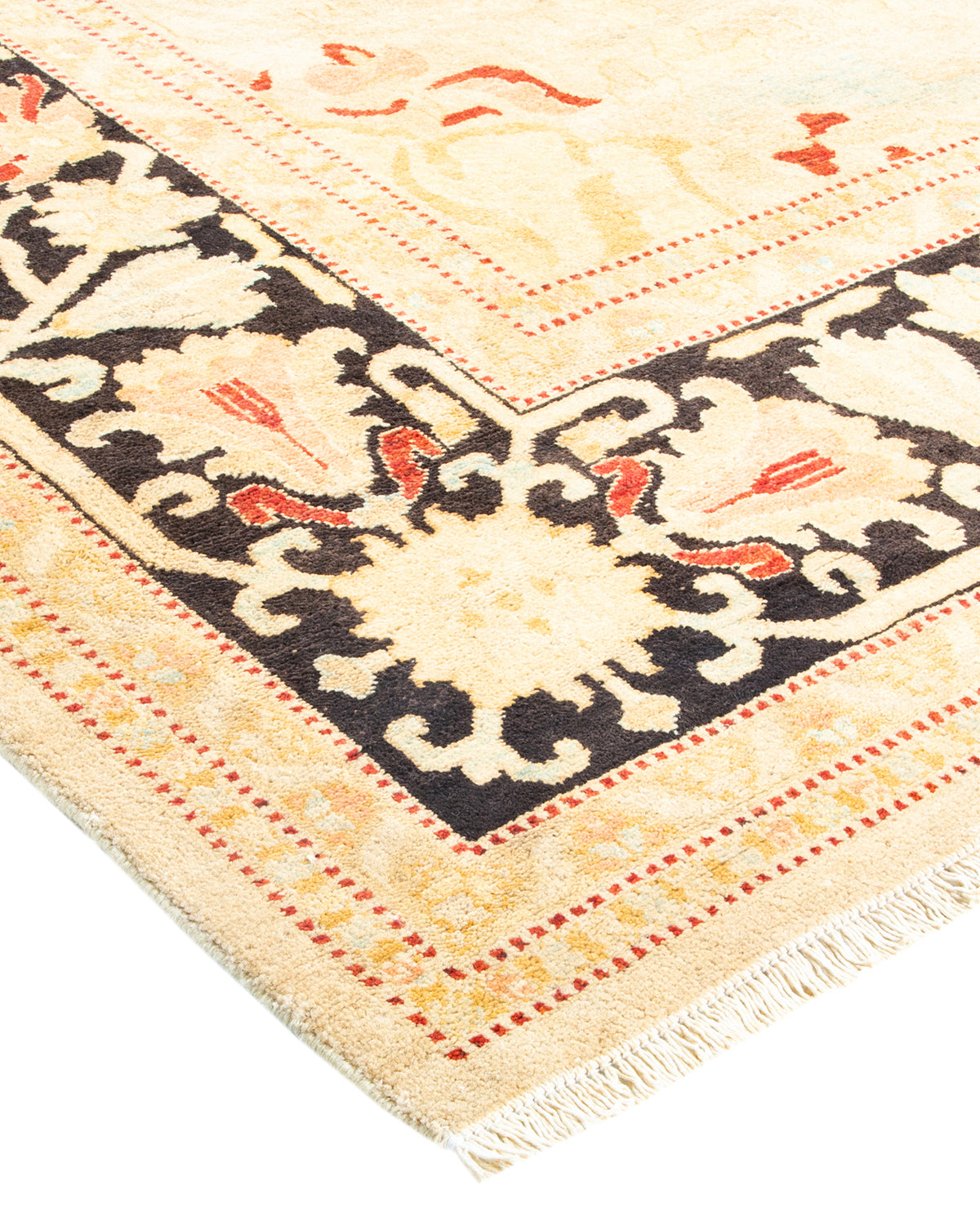 Eclectic, One-of-a-Kind Hand-Knotted Area Rug - Ivory, 8' 1" x 9' 10"
