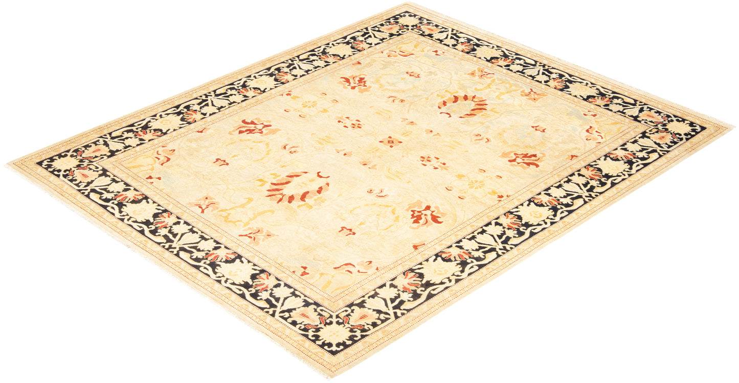 Eclectic, One-of-a-Kind Hand-Knotted Area Rug - Ivory, 8' 1" x 9' 10"
