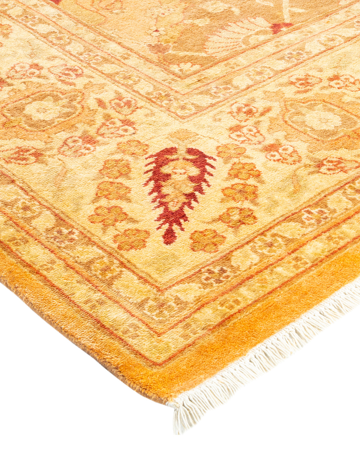 Eclectic, One-of-a-Kind Hand-Knotted Area Rug - Yellow, 8' 2" x 10' 5"