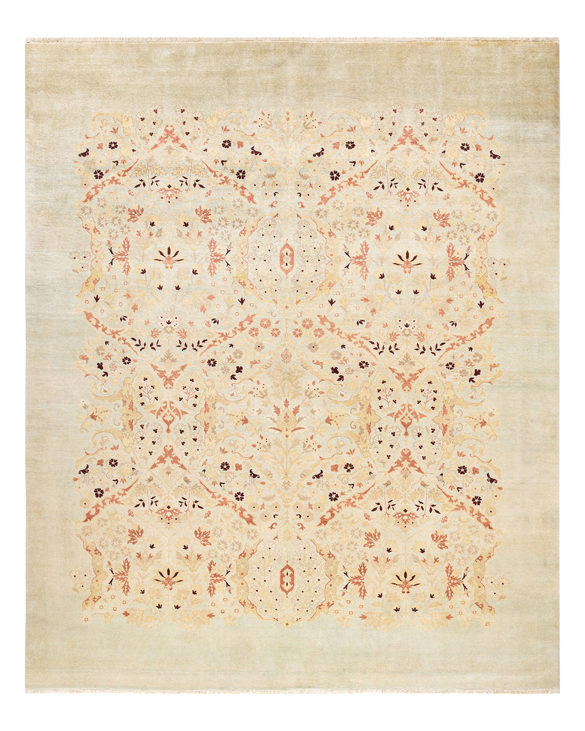 Eclectic, One-of-a-Kind Hand-Knotted Area Rug - Ivory, 8' 0" x 9' 7"