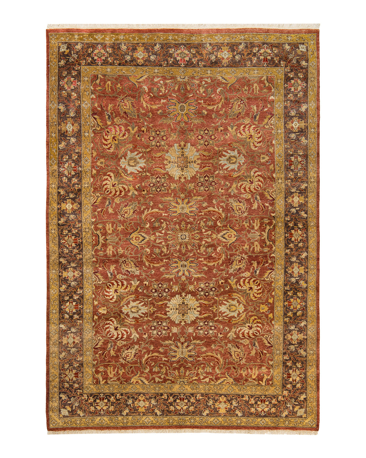 Eclectic, One-of-a-Kind Hand-Knotted Area Rug - Pink, 6' 2" x 8' 6"