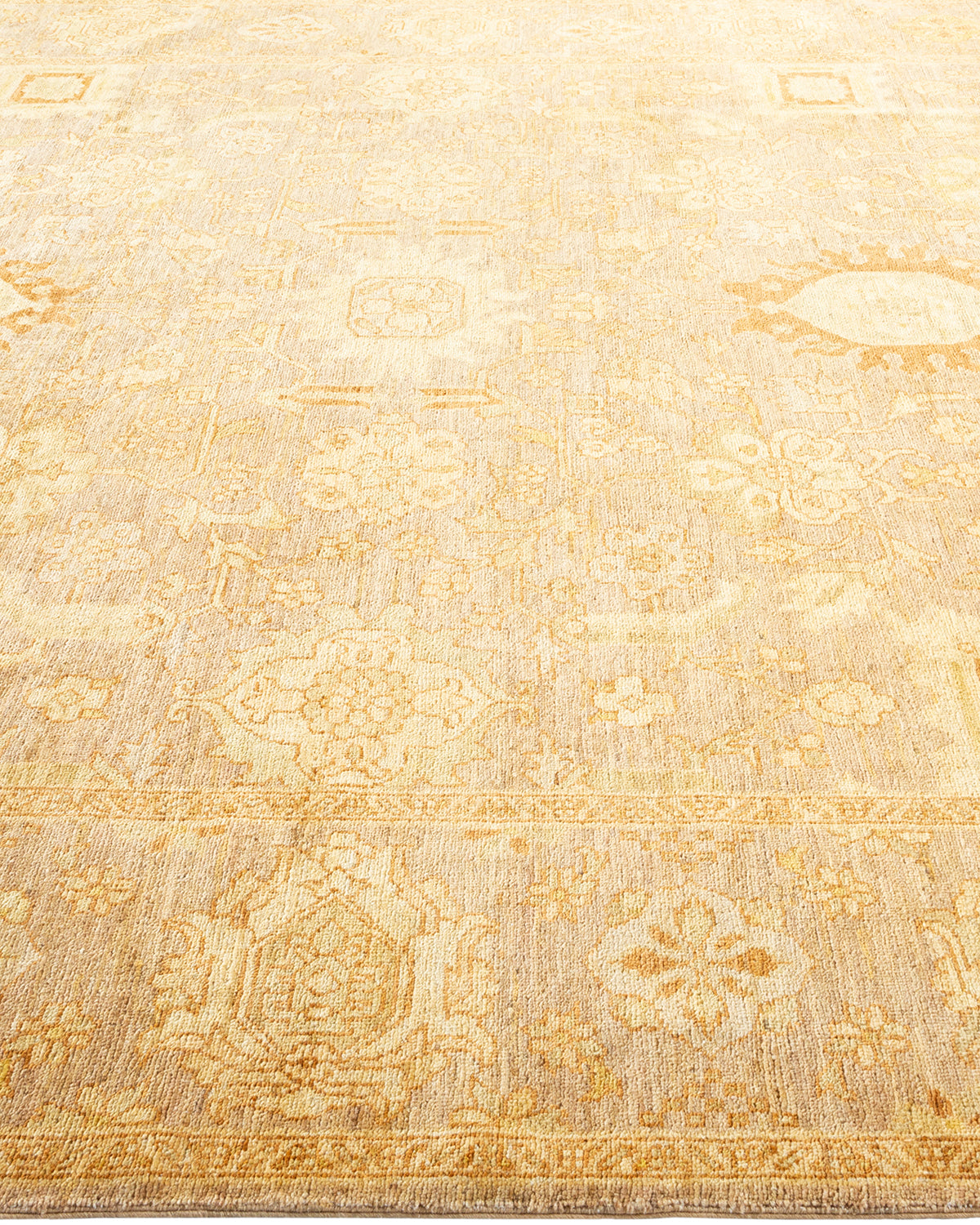 Eclectic, One-of-a-Kind Hand-Knotted Area Rug - Yellow, 8' 0" x 10' 6"