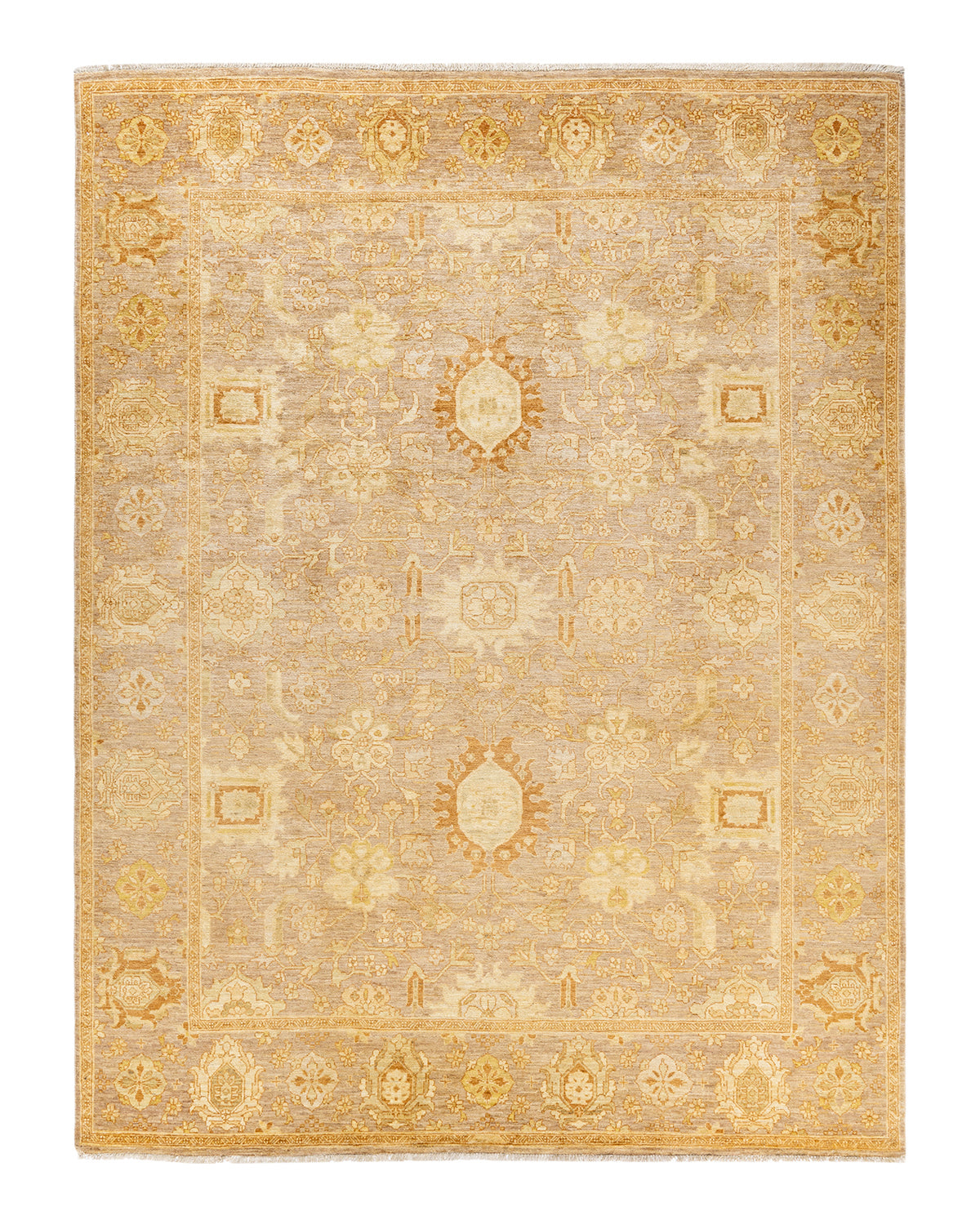 Eclectic, One-of-a-Kind Hand-Knotted Area Rug - Yellow, 8' 0" x 10' 6"