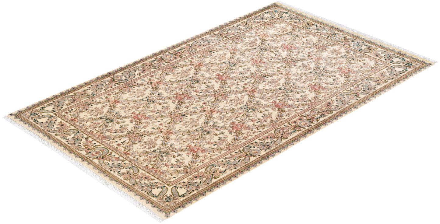 Mogul, One-of-a-Kind Hand-Knotted Area Rug - Ivory, 5' 1" x 8' 5"