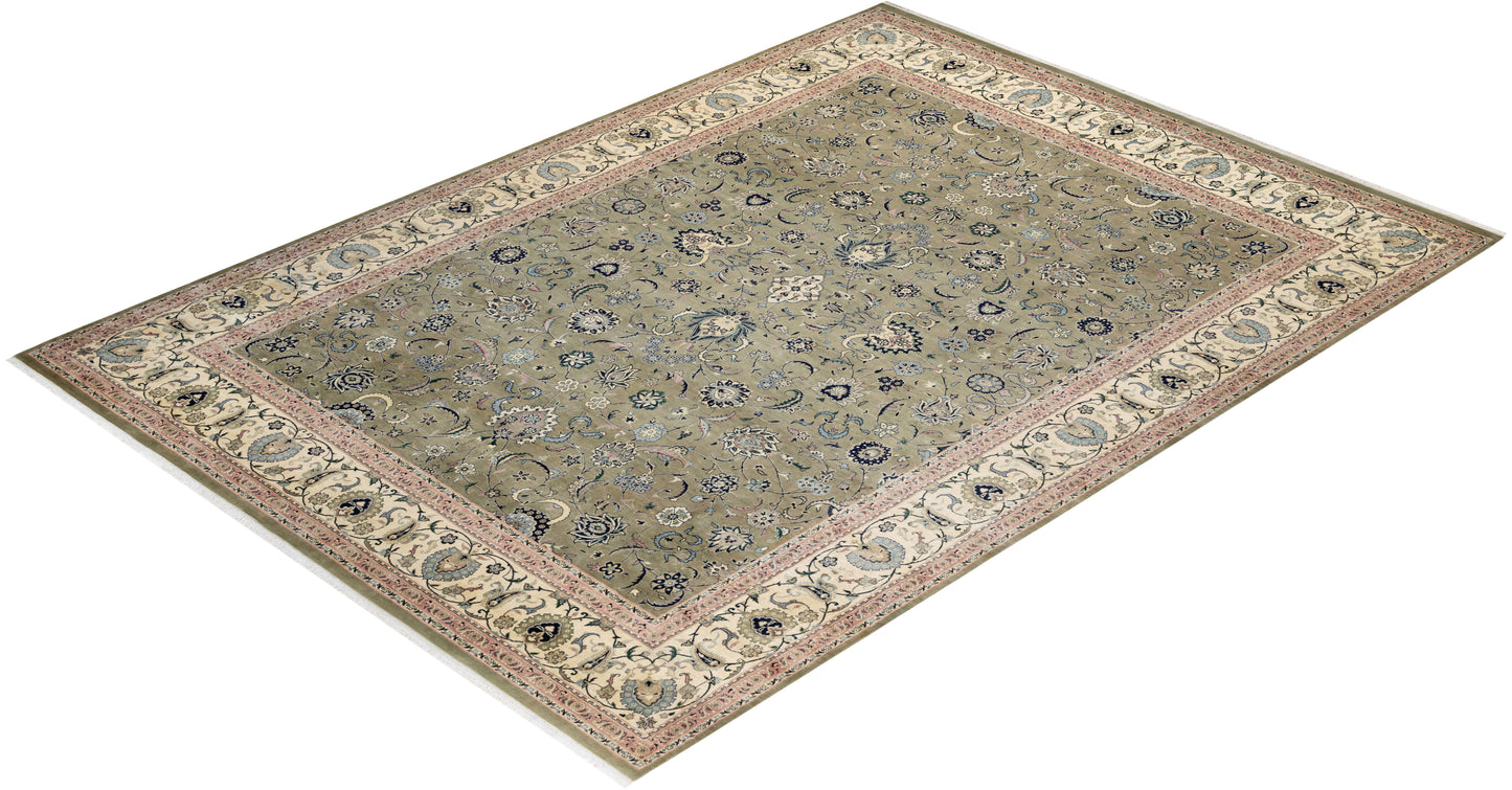 Mogul, One-of-a-Kind Hand-Knotted Area Rug - Green, 9' 2" x 12' 9"