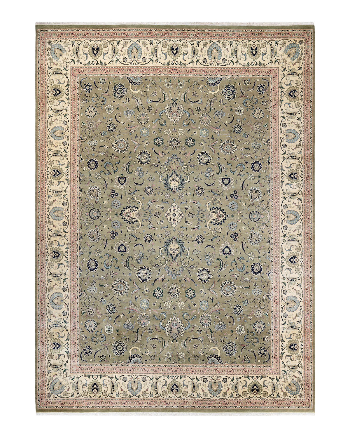 Mogul, One-of-a-Kind Hand-Knotted Area Rug - Green, 9' 2" x 12' 9"