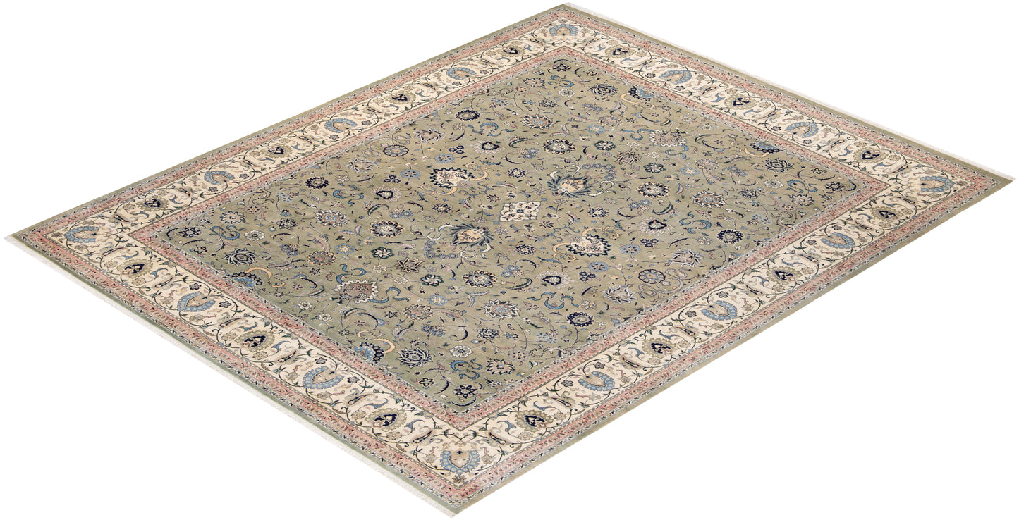 Mogul, One-of-a-Kind Hand-Knotted Area Rug - Green, 9' 2" x 11' 8"
