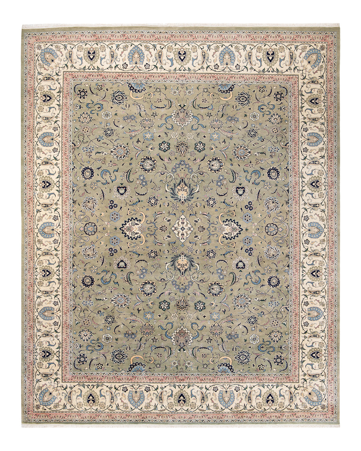 Mogul, One-of-a-Kind Hand-Knotted Area Rug - Green, 9' 2" x 11' 8"