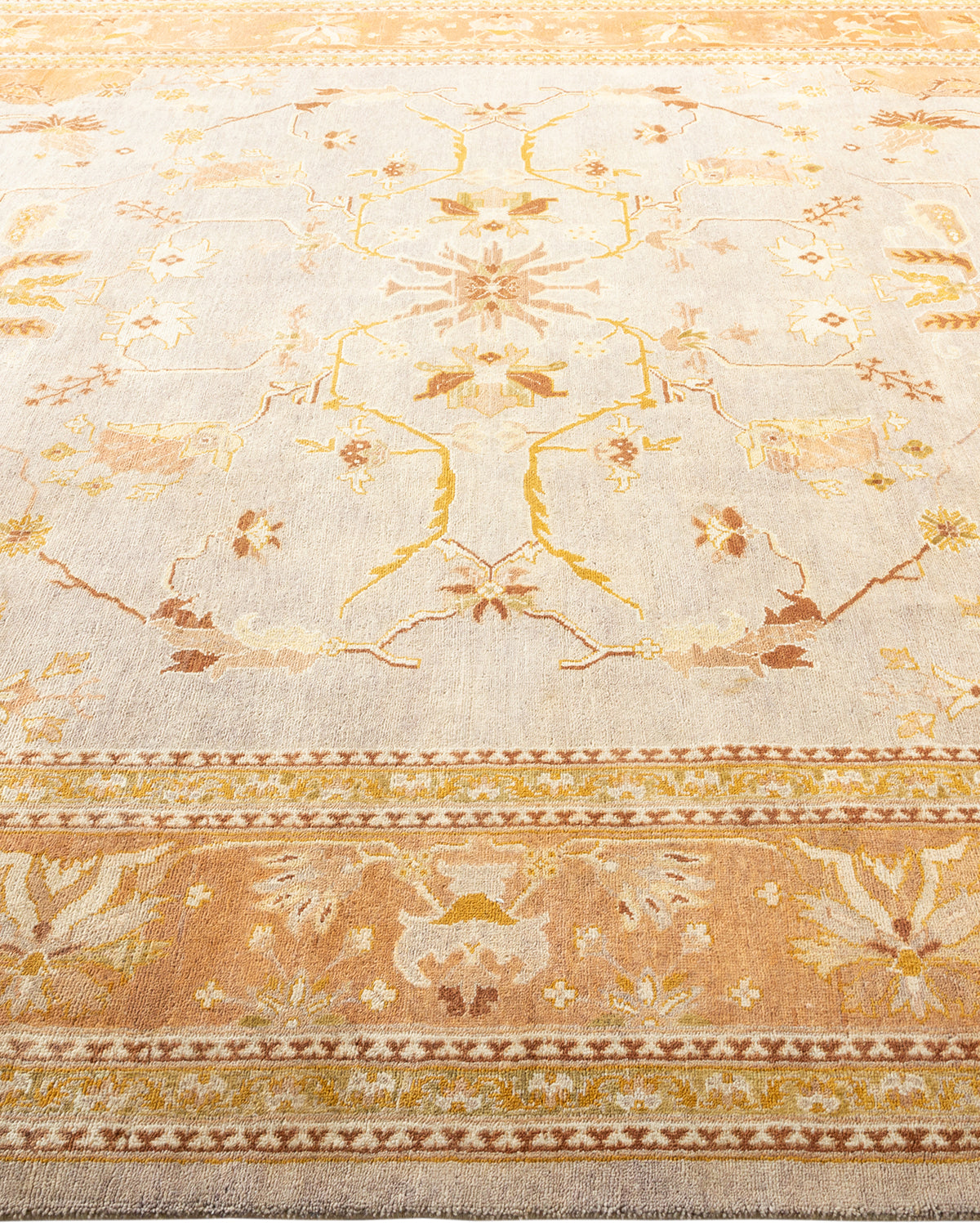 Eclectic, One-of-a-Kind Hand-Knotted Area Rug - Ivory, 8' 1" x 10' 6"