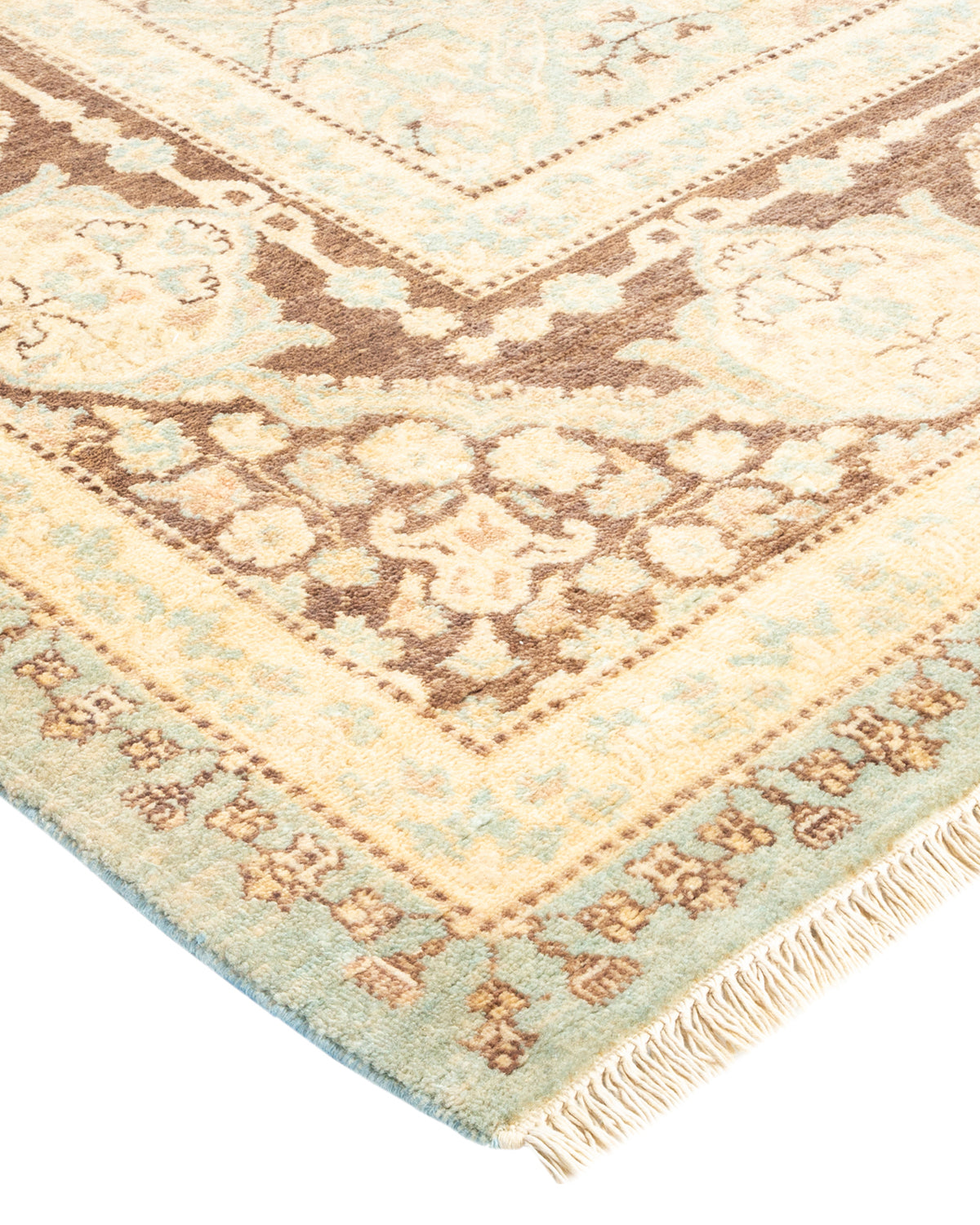 Eclectic, One-of-a-Kind Hand-Knotted Area Rug - Light Blue, 8' 3" x 10' 4"