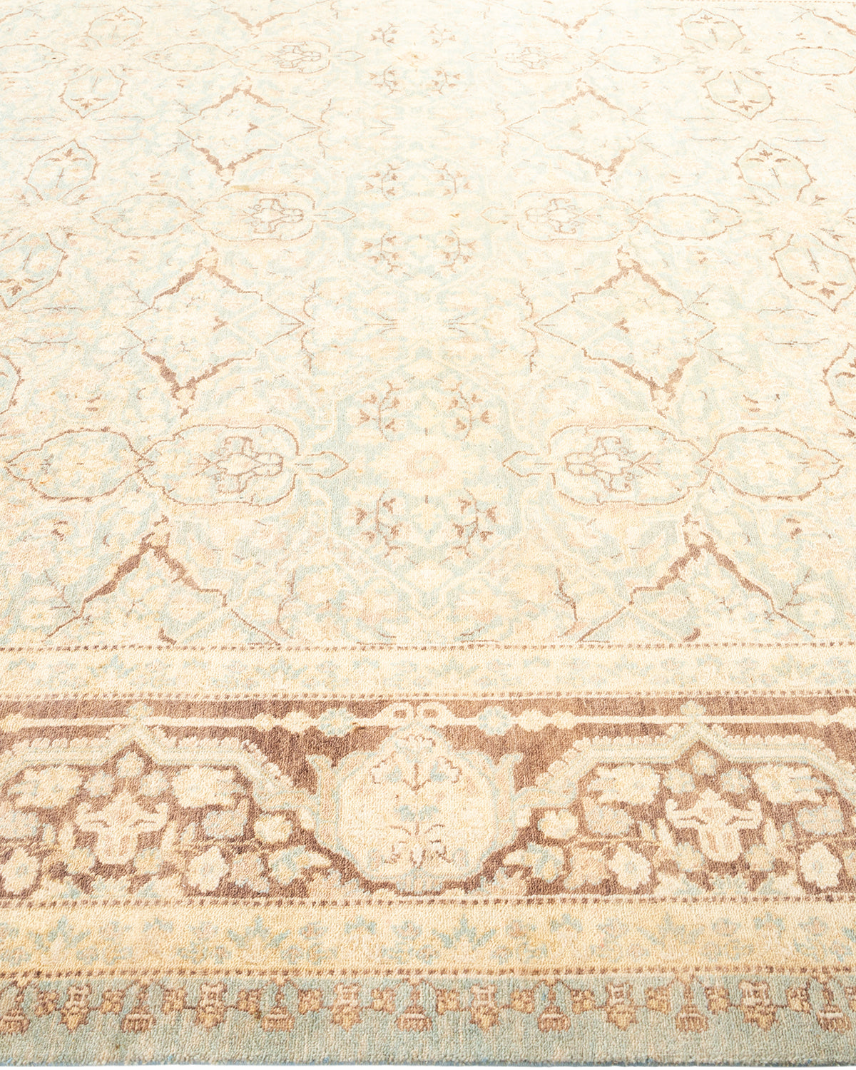 Eclectic, One-of-a-Kind Hand-Knotted Area Rug - Light Blue, 8' 3" x 10' 4"