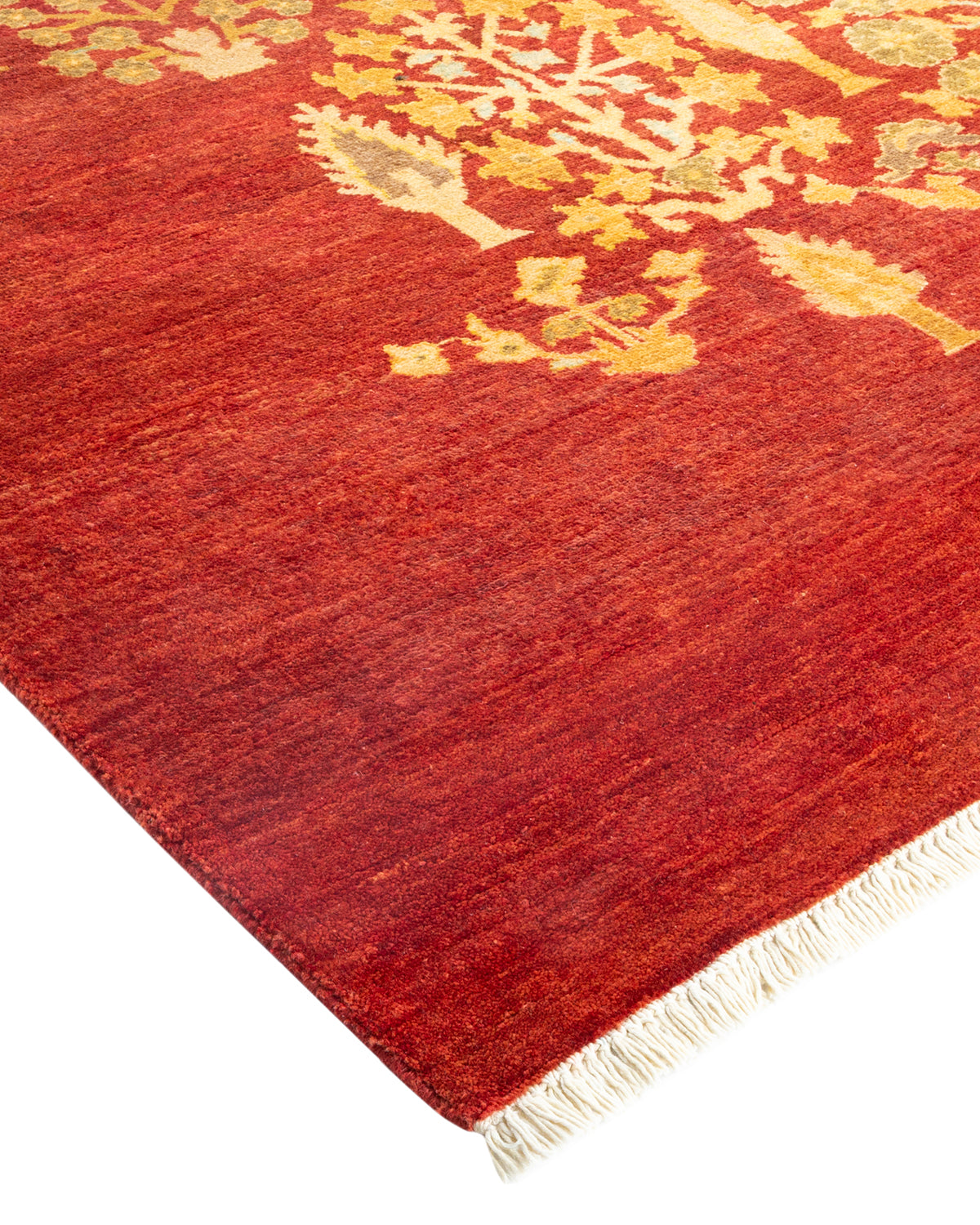 Eclectic, One-of-a-Kind Hand-Knotted Area Rug - Red, 8' 1" x 10' 8"