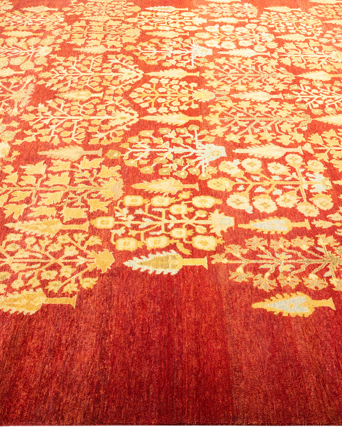 Eclectic, One-of-a-Kind Hand-Knotted Area Rug - Red, 8' 1" x 10' 8"