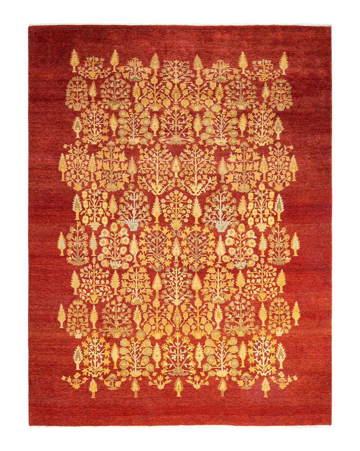 Eclectic, One-of-a-Kind Hand-Knotted Area Rug - Red, 8' 1" x 10' 8"