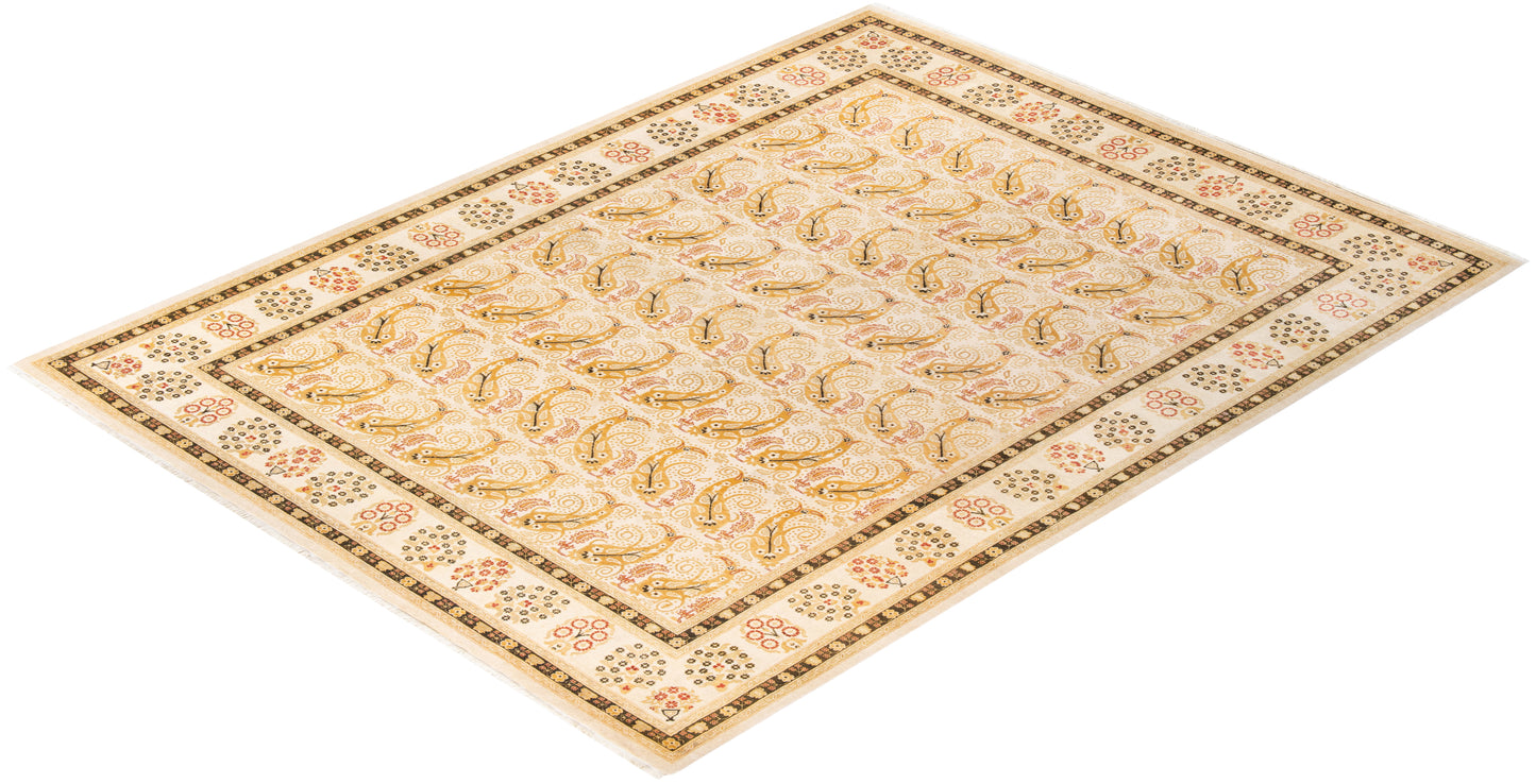 Mogul, One-of-a-Kind Hand-Knotted Area Rug - Ivory, 9' 2" x 12' 1"