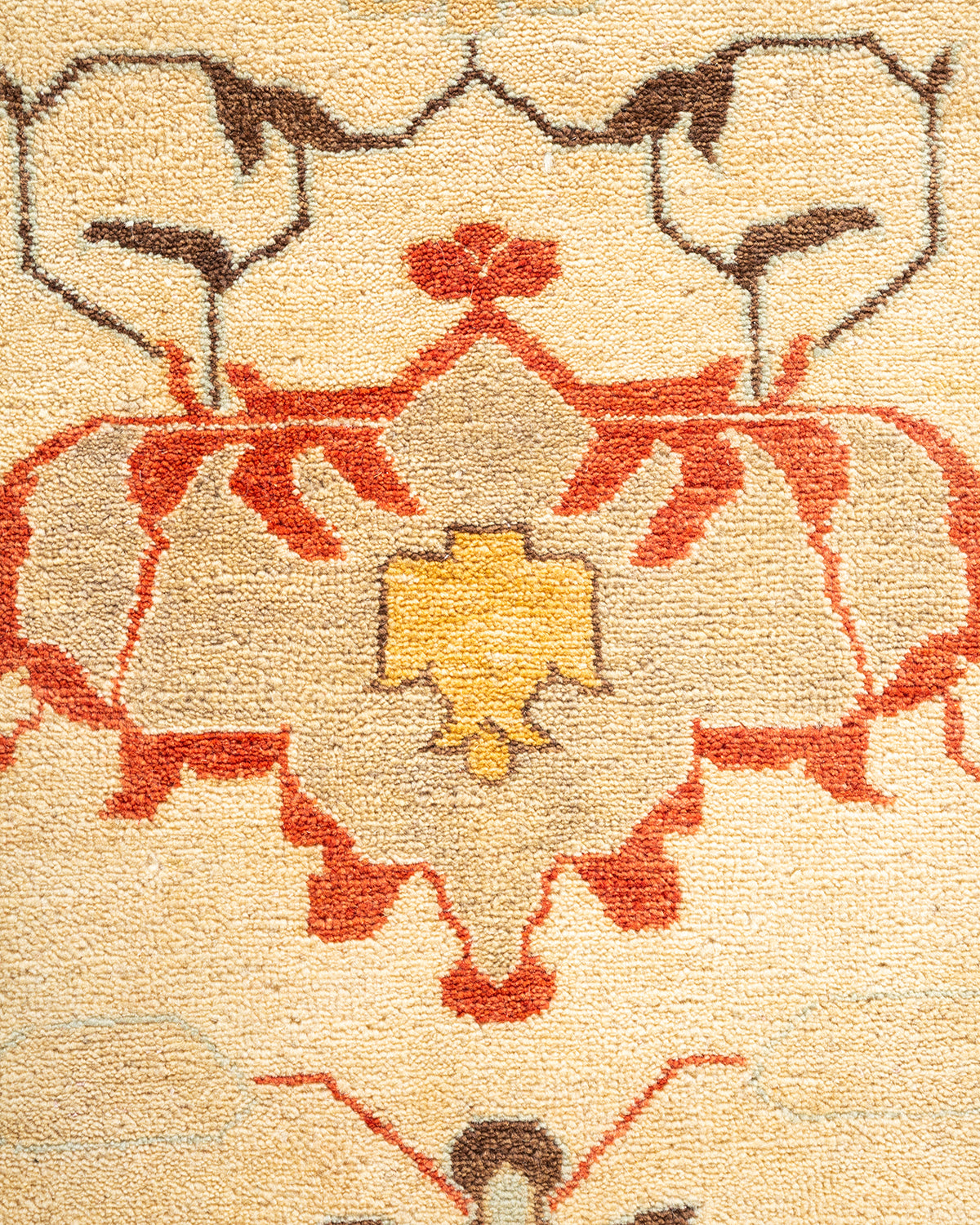 Eclectic, One-of-a-Kind Hand-Knotted Area Rug - Ivory, 9' 1" x 12' 1"