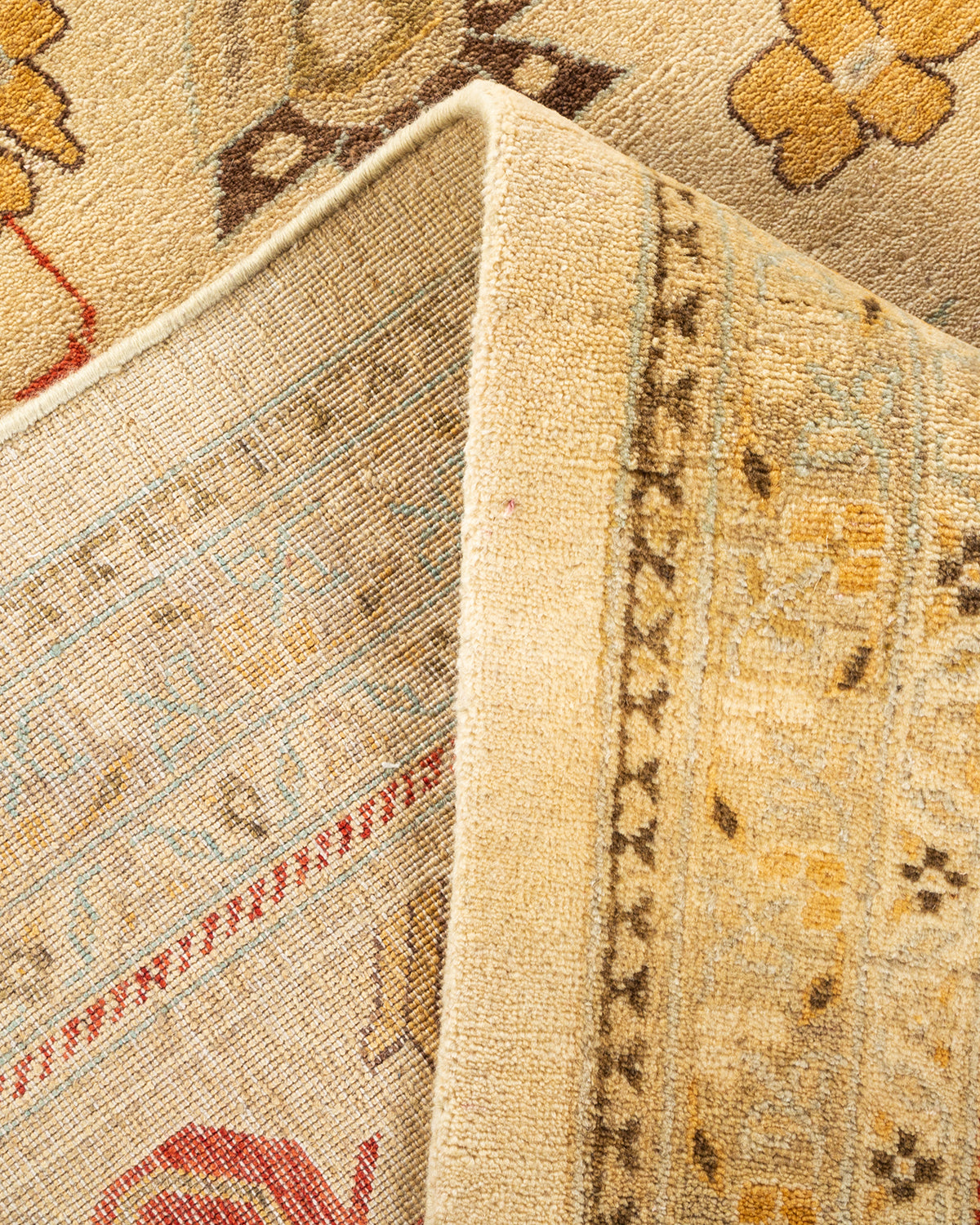 Eclectic, One-of-a-Kind Hand-Knotted Area Rug - Ivory, 9' 1" x 12' 1"