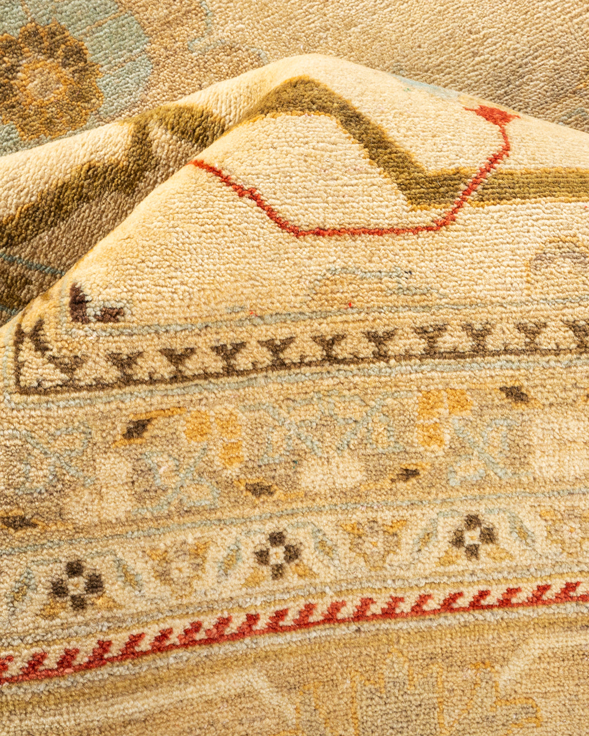 Eclectic, One-of-a-Kind Hand-Knotted Area Rug - Ivory, 9' 1" x 12' 1"