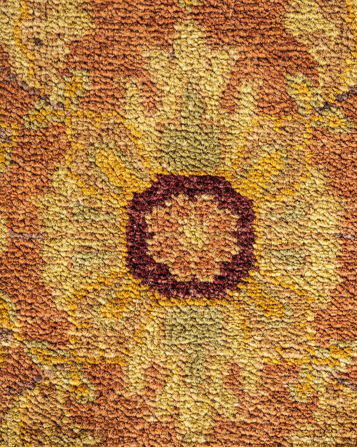 Eclectic, One-of-a-Kind Hand-Knotted Area Rug - Yellow, 9' 1" x 12' 3"