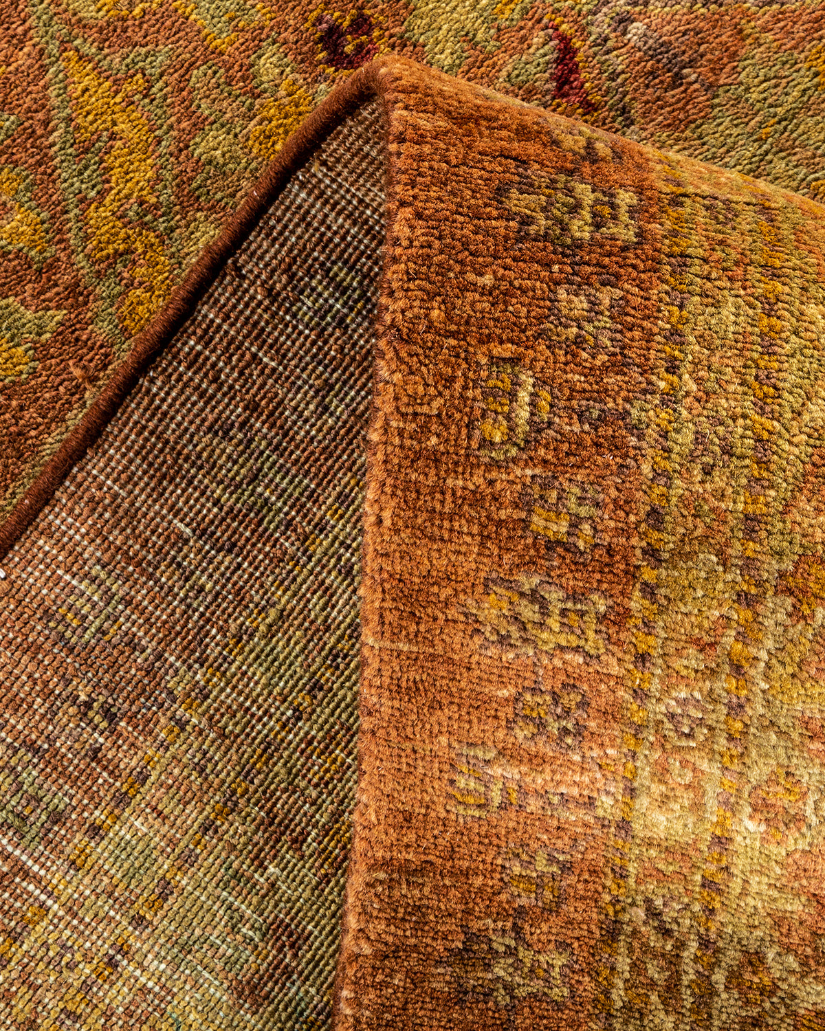 Eclectic, One-of-a-Kind Hand-Knotted Area Rug - Yellow, 9' 1" x 12' 3"