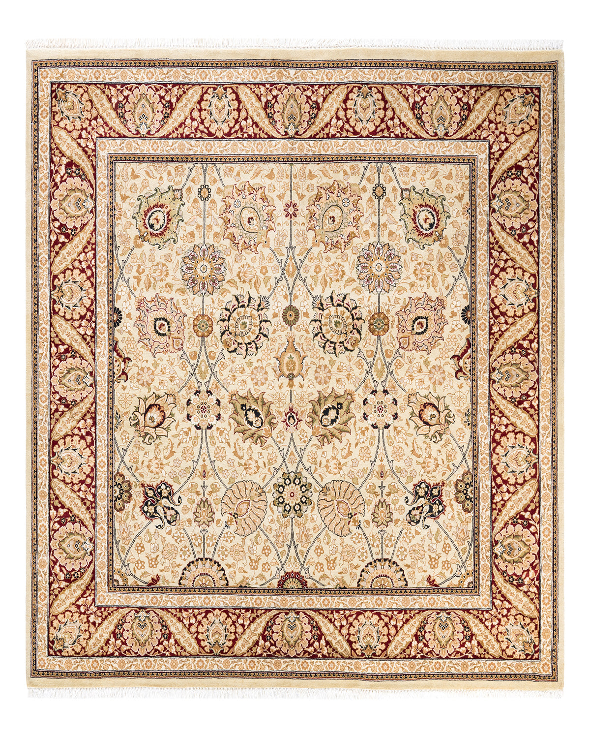 Mogul, One-of-a-Kind Hand-Knotted Area Rug - Ivory, 6' 1" x 6' 4"