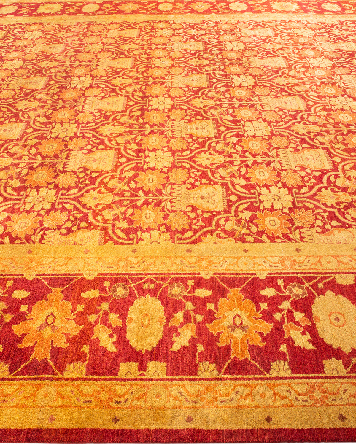 Eclectic, One-of-a-Kind Hand-Knotted Area Rug - Red, 10' 2" x 15' 1"