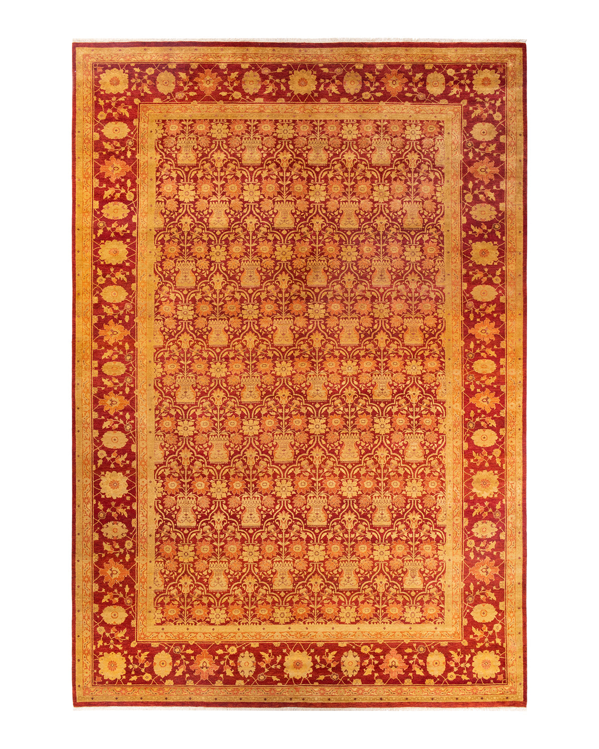 Eclectic, One-of-a-Kind Hand-Knotted Area Rug - Red, 10' 2" x 15' 1"