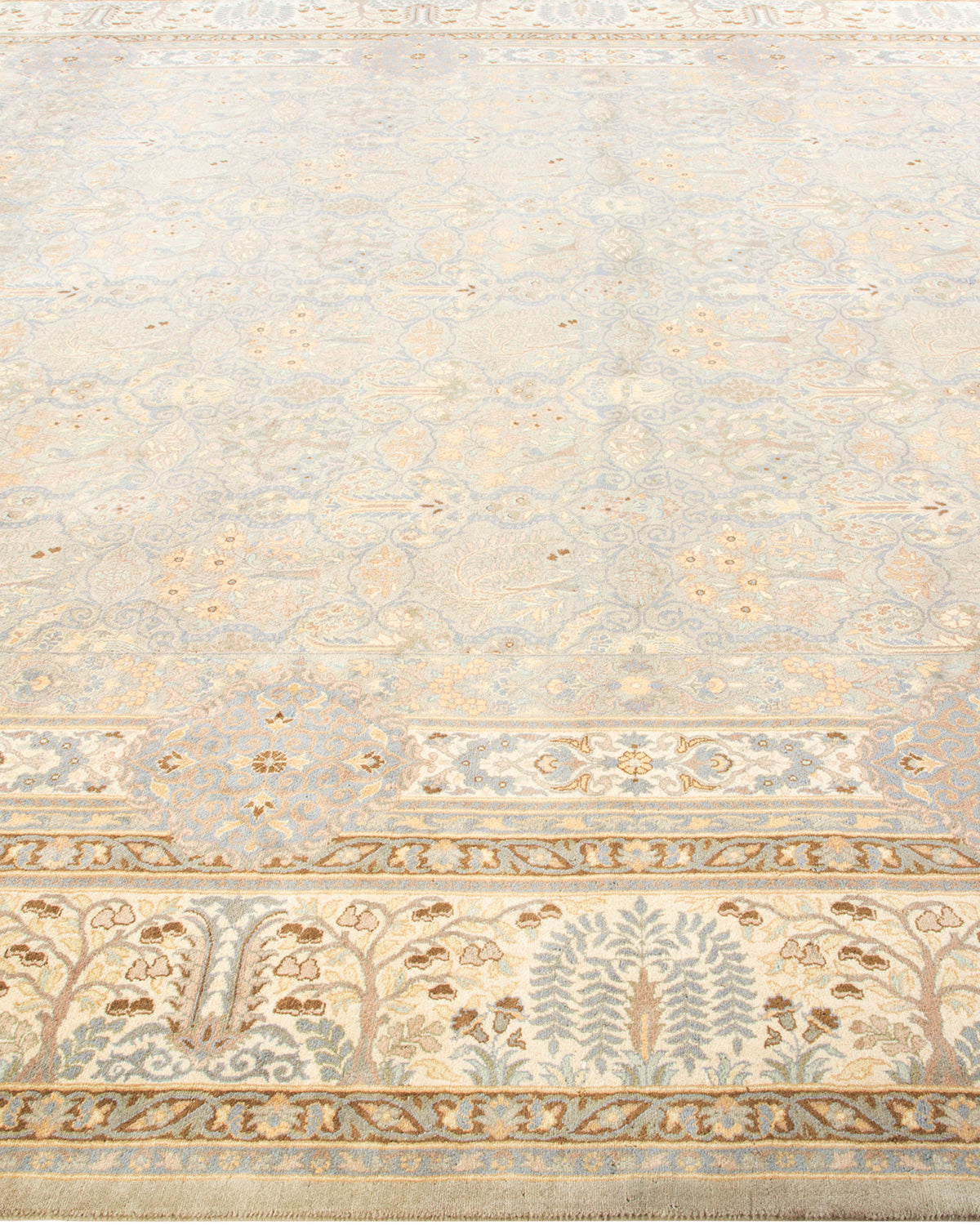 Mogul, One-of-a-Kind Hand-Knotted Area Rug - Light Gray, 9' 1" x 12' 6"