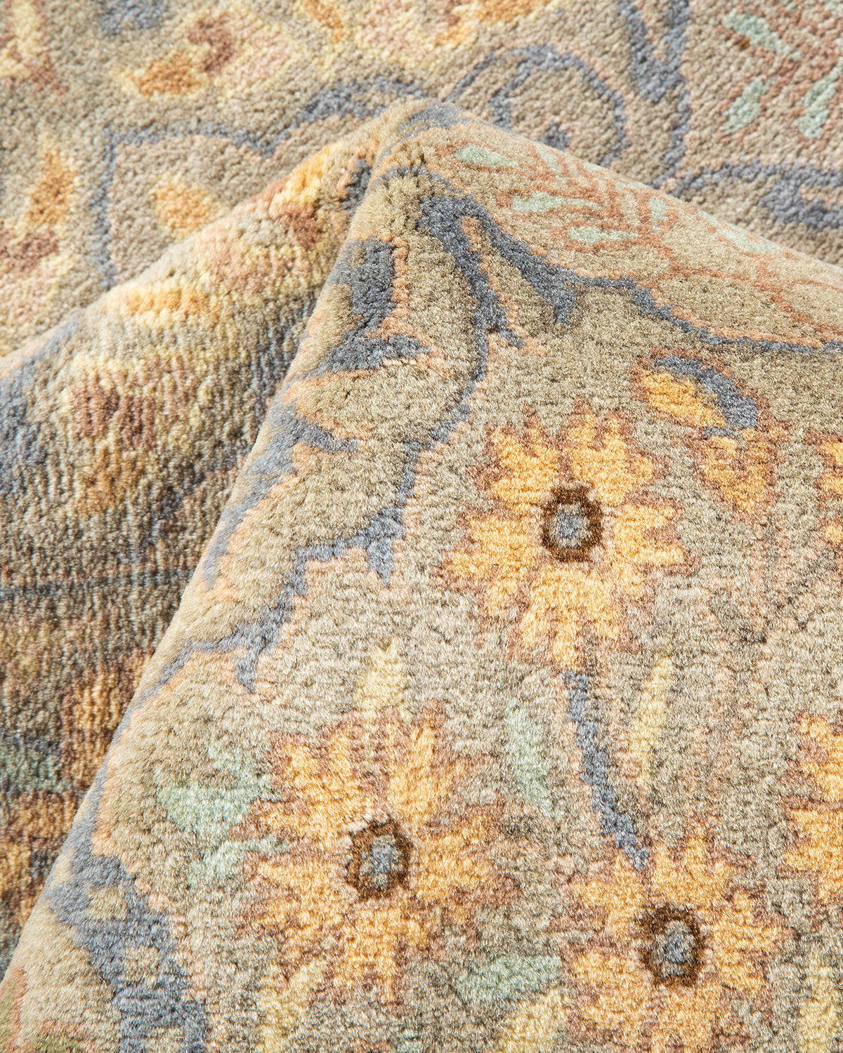 Mogul, One-of-a-Kind Hand-Knotted Area Rug - Light Gray, 9' 1" x 12' 6"