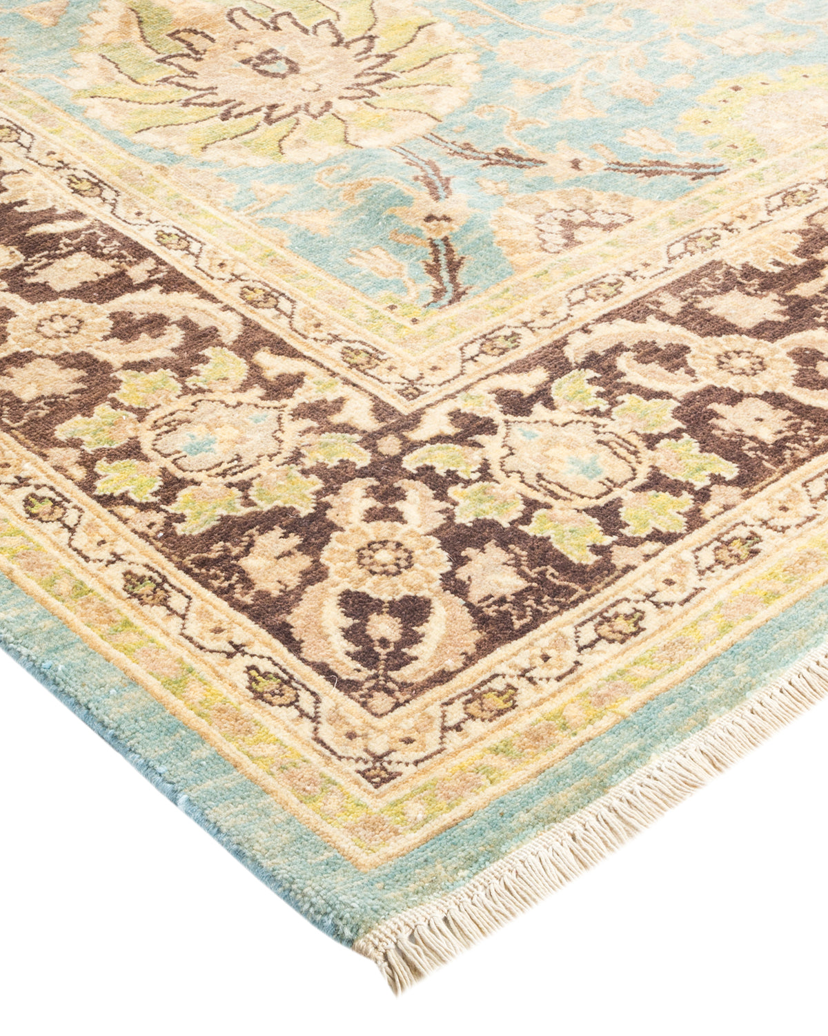 Eclectic, One-of-a-Kind Hand-Knotted Area Rug - Light Blue, 6' 3" x 8' 5"