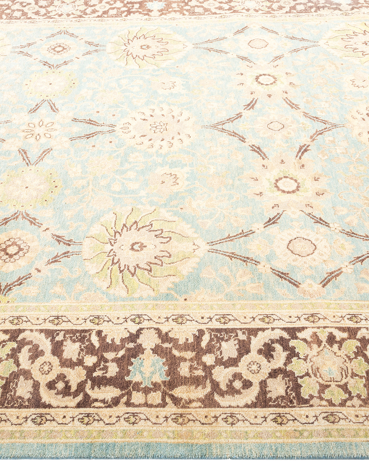 Eclectic, One-of-a-Kind Hand-Knotted Area Rug - Light Blue, 6' 3" x 8' 5"