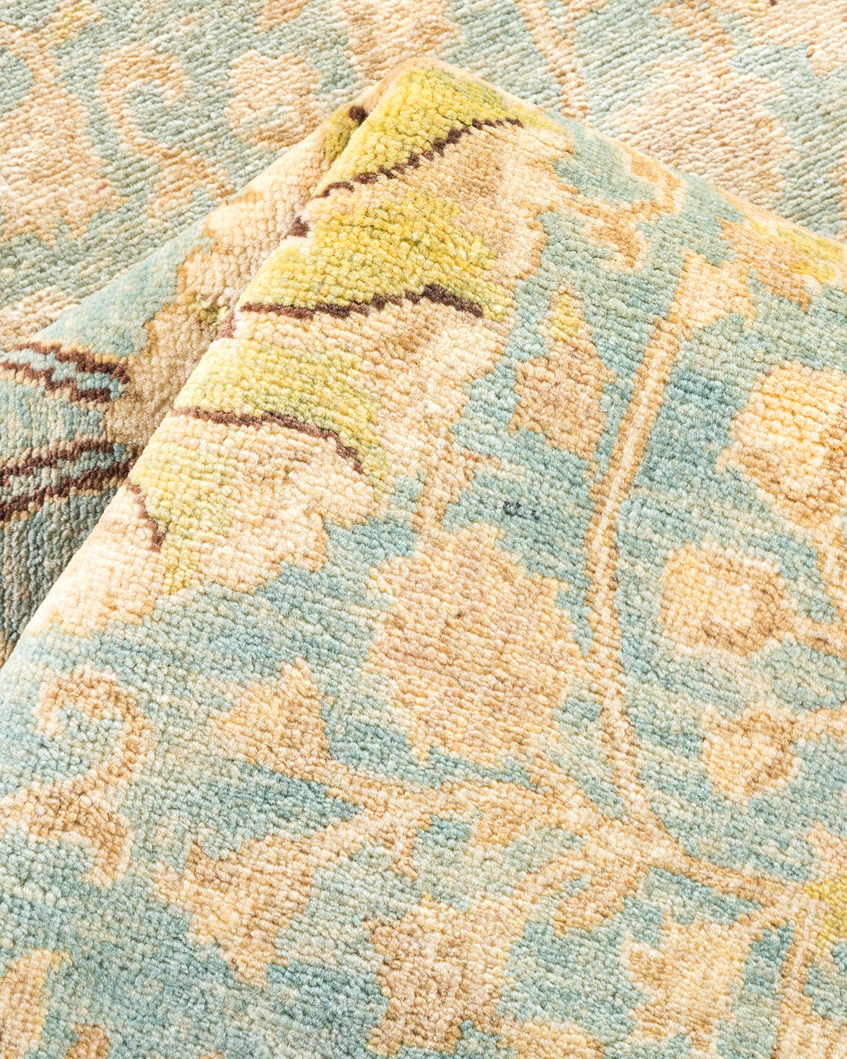 Eclectic, One-of-a-Kind Hand-Knotted Area Rug - Light Blue, 6' 3" x 8' 5"