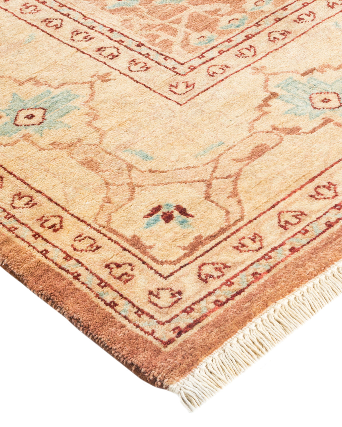 Eclectic, One-of-a-Kind Hand-Knotted Area Rug - Yellow, 6' 3" x 8' 8"