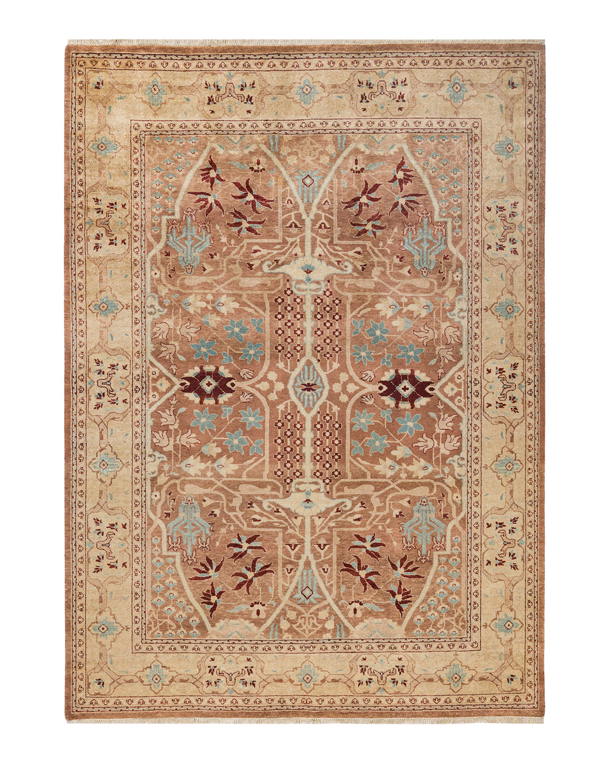 Eclectic, One-of-a-Kind Hand-Knotted Area Rug - Yellow, 6' 3" x 8' 8"
