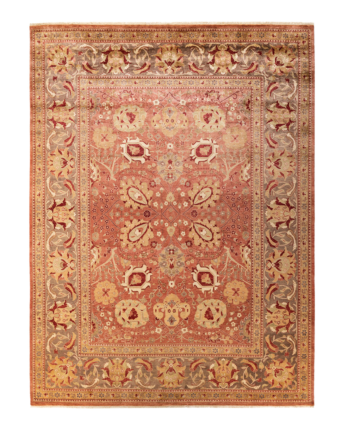Mogul, One-of-a-Kind Hand-Knotted Area Rug - Pink, 9' 1" x 12' 1"